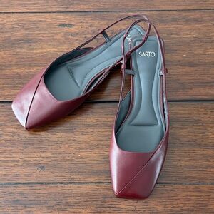 Sarto Telica Women's Burgundy Slingback Flats